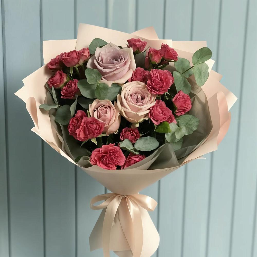 Букет цветов из: Гвоздики и Розы в Бронницах