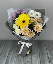 Букет цветов из:  Розы, Герберы и Хризантемы #REPLACE_PRED# Бронницах