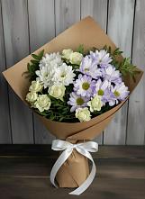 Букет цветов из:  Хризантемы и Розы #REPLACE_PRED# Бронницах