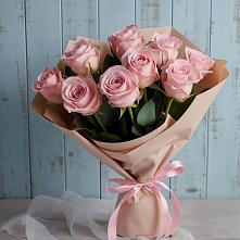 9 розовых роз в Бронницах Букет цветов из:  Розы в Бронницах
