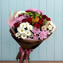 Букет цветов из:  Розы, Хризантемы и Альстромерии в Бронницах