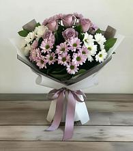 Букет цветов из:  Хризантемы и Розы в Бронницах