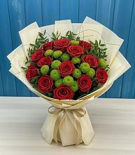 Букет цветов из:  Розы и Хризантемы в Бронницах