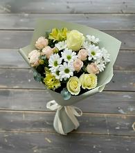 Букет цветов из:  Альстромерии, Розы и Хризантемы #REPLACE_PRED# Бронницах