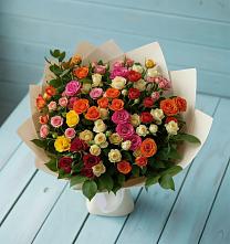 Букет Микс из разноцветных кустовых роз #REPLACE_PRED# Бронницах